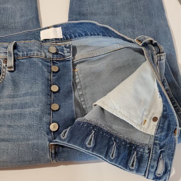 Boyish by Her Dempsey Distressed Button Fly Jeans Womens Size 29 Straight Leg - Picture 10 of 16